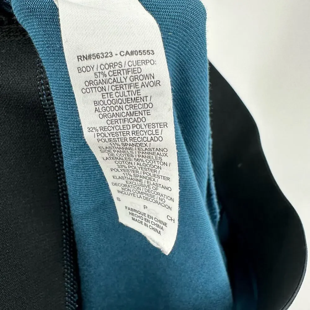 Nike size small full length‎ blue athletic leggings stirrup detail black white